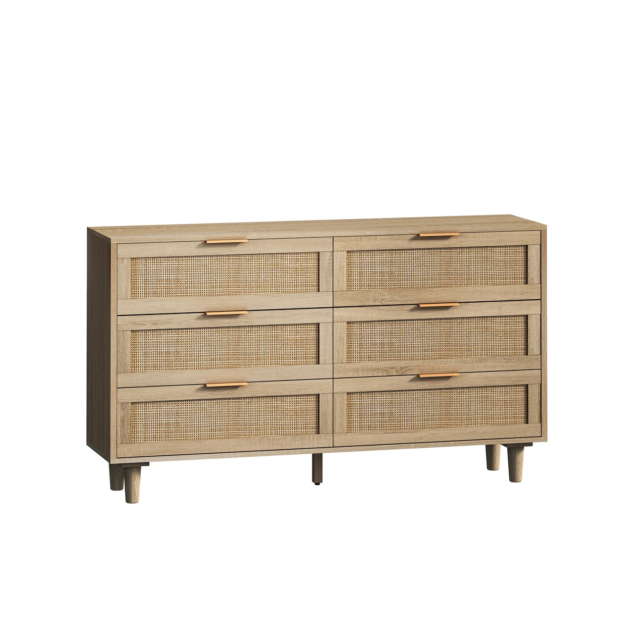 

Storage Cabinet 51.18" 6-Drawers Rattan Storage Cabinet Rattan Drawer for Bedroom,Living Room