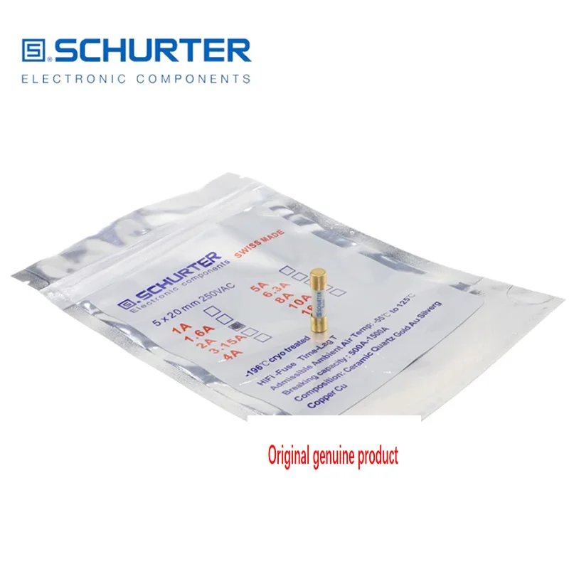 1A/1.6A/2A/3.15A/4A/5A/6.3A/8A/10A/16A Original Swiss SCHURTER frozen version alloy fever fuse audio fuse 5x20mm 250V