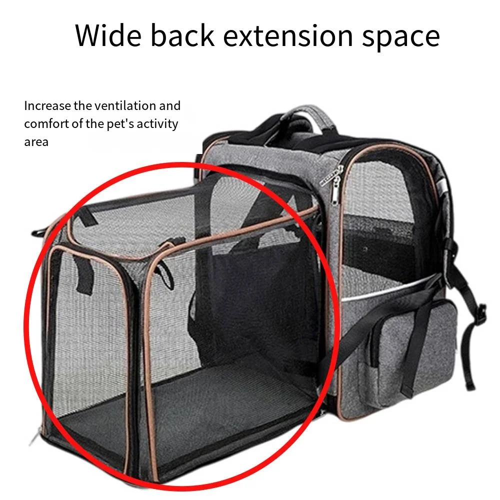Expandable Pet Backpack Handbag Portable Travel Carrier Bag Dual Use Shoulder Hand Style Bag for Cat Small Dog Outdoor Going Out
