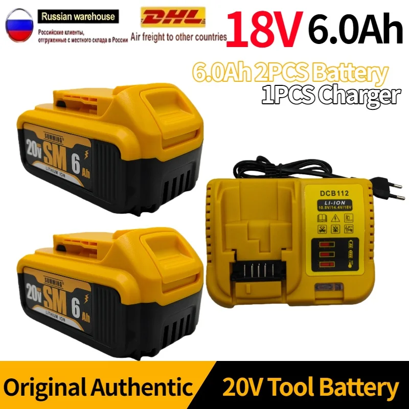 

DCB200 20V 6000mAh Lithium Replacement Battery For Dewalt 20V battery DCB184 DCB200 DCB182 DCB180 DCB181 DCB182 DCB201 DCB206