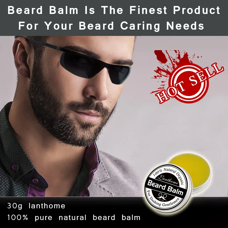 Baume à barbe professionnel naturel pour hommes, conditionneur de barbe, croissance de la barbe, moustache biologique, mise en garde pour la barbe, style lisse, nouveau