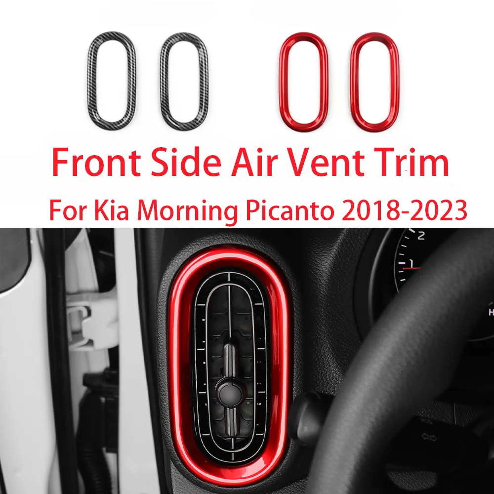 

Car Interior Dashboard Both Side Air Conditional Vent Cover Stripe Stickers ABS Material For Kia Morning Picanto 2018-2023 LHD