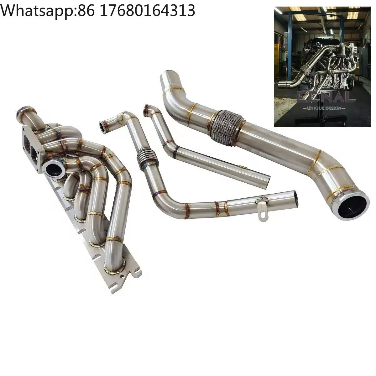For Ecnal for BMW Gen1 B58 F20 M140 F22 240i F30 340i F32 440i SS304 T4 Interface Single Turbo Exhaust Manifold Kit