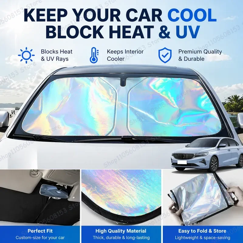 

For Geely Emgrand Foldable Front Windshield Sun Shade UV Reflective Car Sun Protection Cover Interior Accessories Heat
