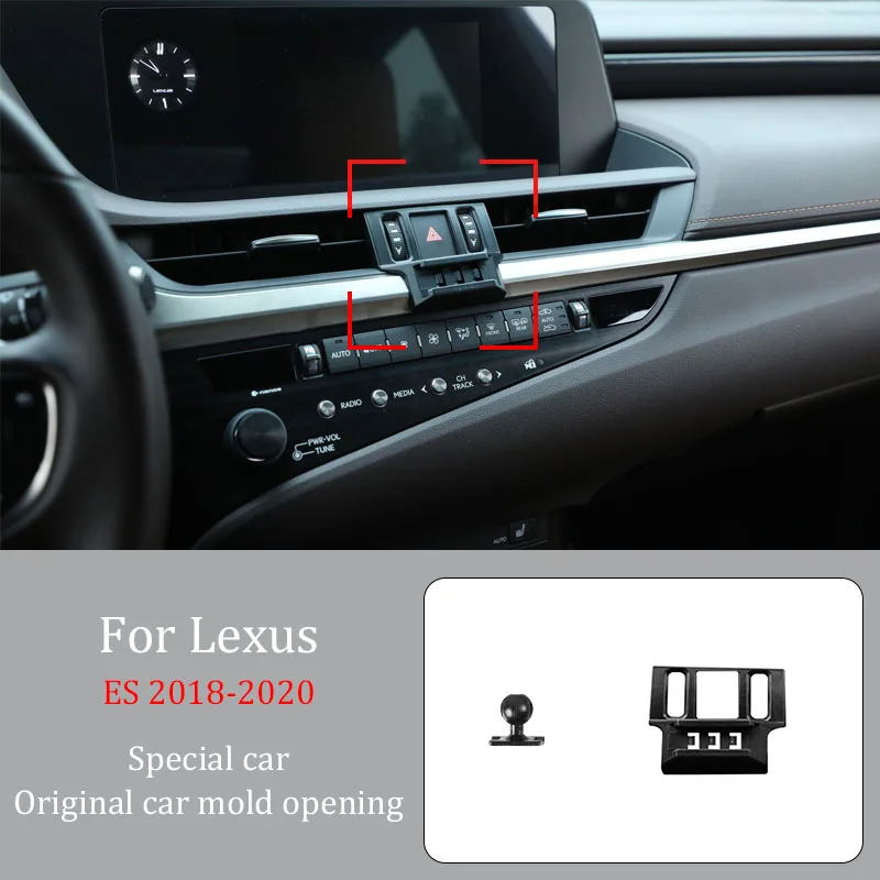 Car Phone Holder For Lexus ES 2018-2020  Wireless Charger Automatic Clamping  360° Rotating Navigation Bracket