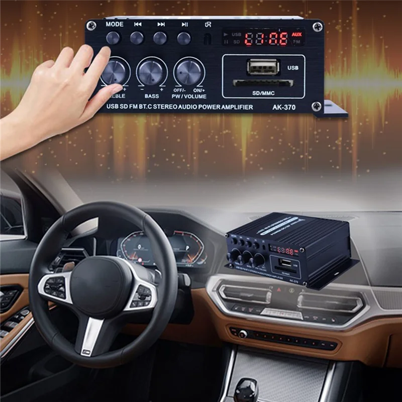 

Мини-цифровой автомобильный усилитель мощности, стерео аудиоусилитель синего света для домашнего кинотеатра, клубной музыки