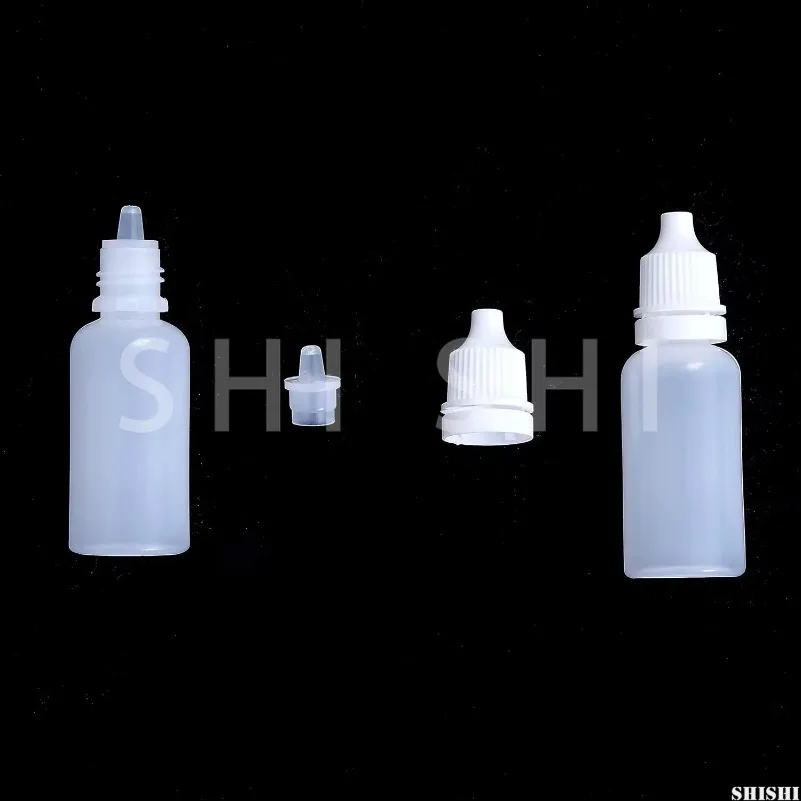 50pcs Plastic Dropper Bottle Squeezable Container Refillable Oil Painting Tools 5ml 10ml 15ml 20ml 30ml 50ml 100ml