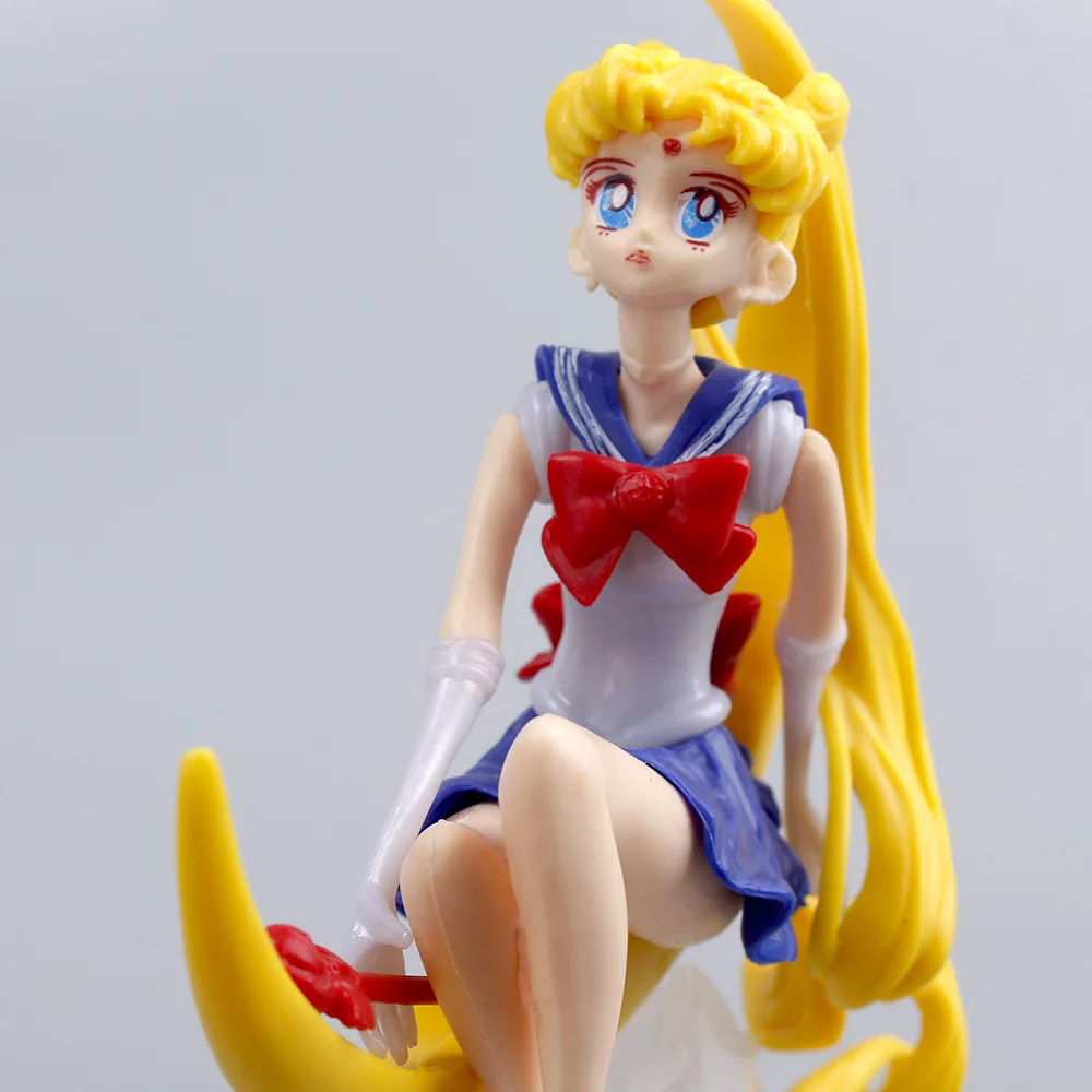 Cartoon Sailor Moon Beautiful Girl Water Ice Moon Kawaii Anime Action Figure Scene Doll Collectible PVC Model Toy Birthday Gift