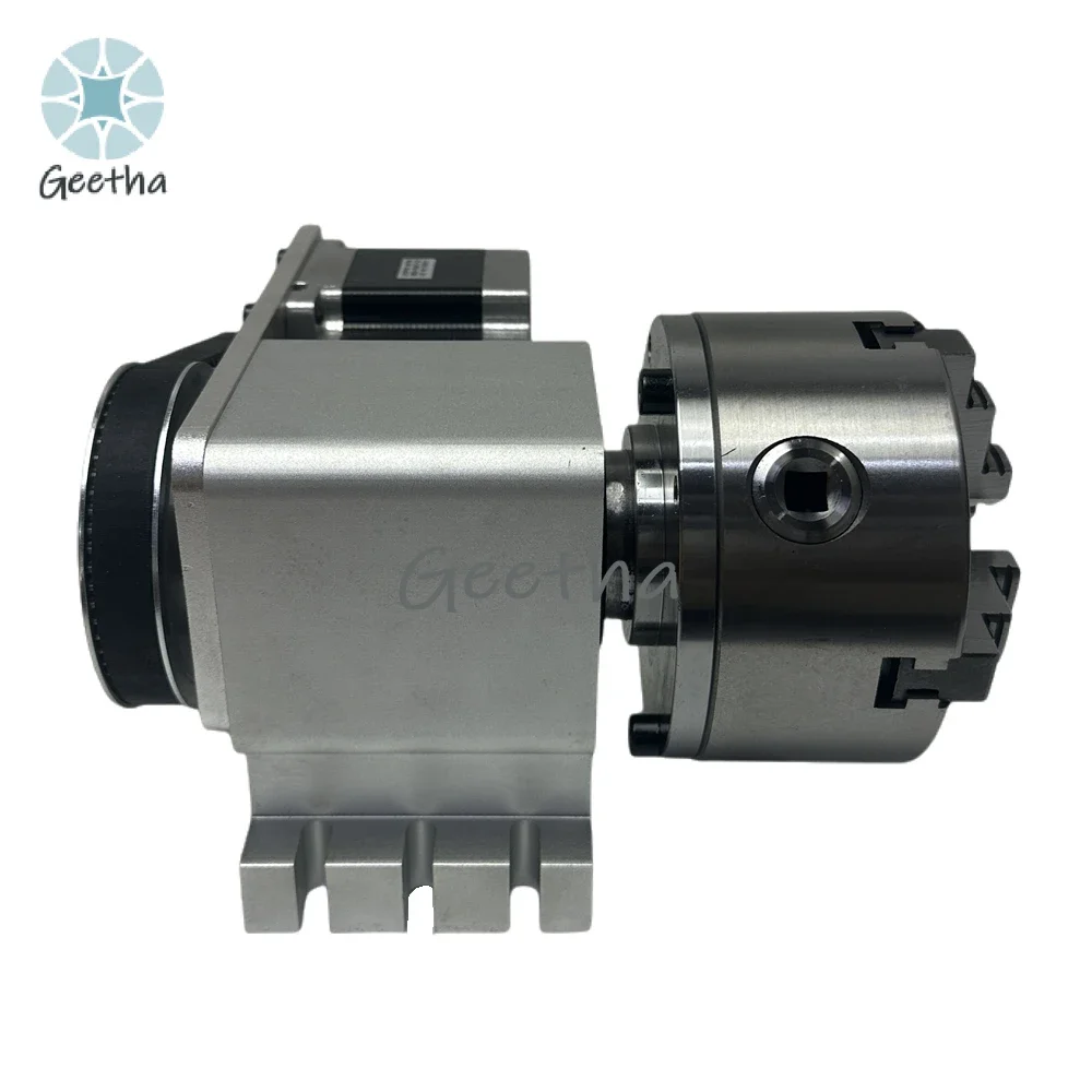 CNC A 4th Axis Rotary Axis NEMA34 86 Stepper Motor CNC Indexing Head 3/4 Jaws 130MM Chuck Center Height 100MM Engraving Machine