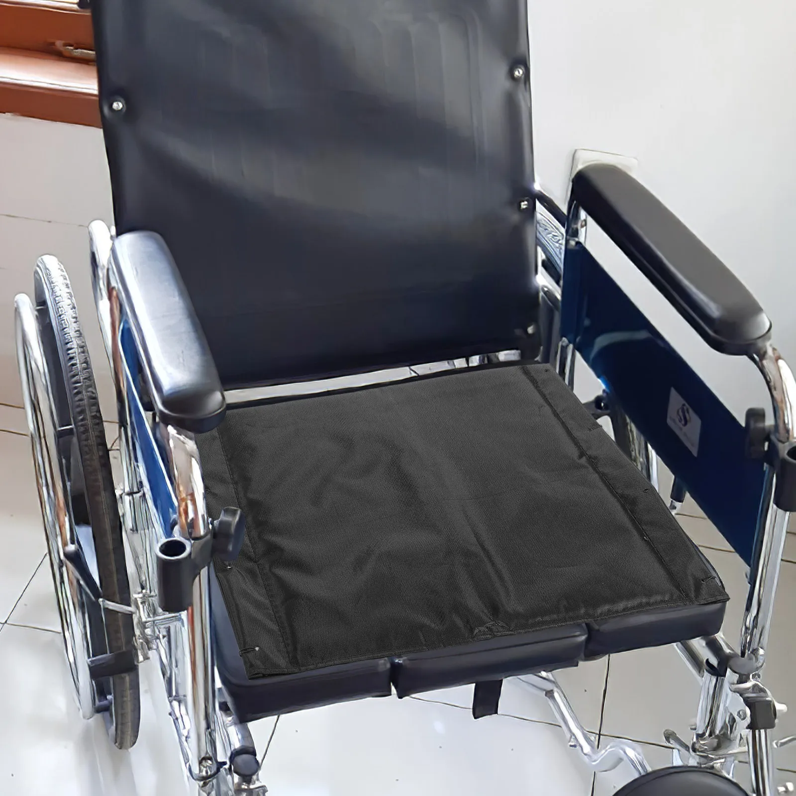 Wheelchair Seat Cushion Oxford Cloth Removable Middle Pad Comfortable Supple Seating Relief for Hip Pressure Easy Install Clean