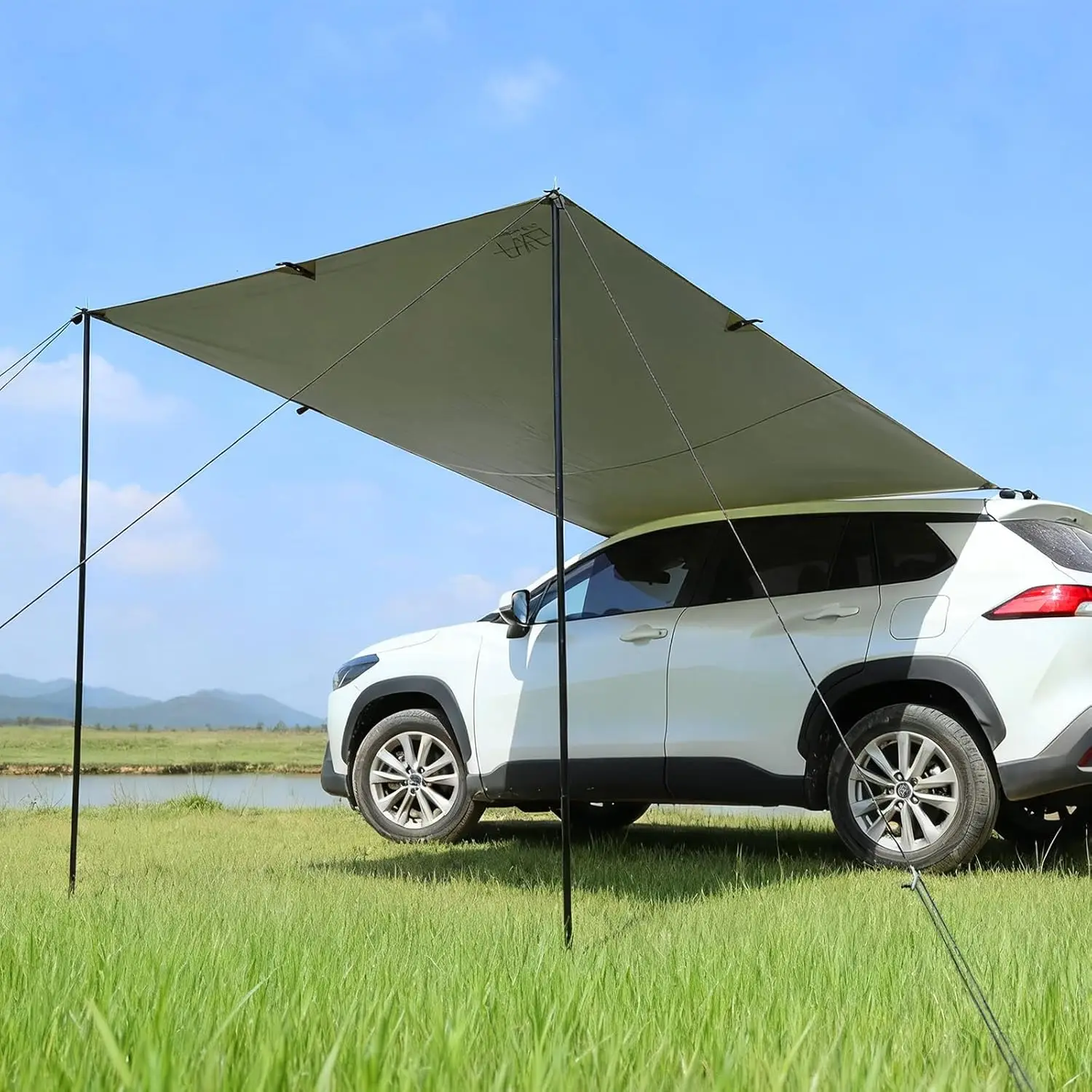 

Portable SUV Car Awning 10x6.56ft Waterproof UV50+ Army Green No Roof Rack Needed