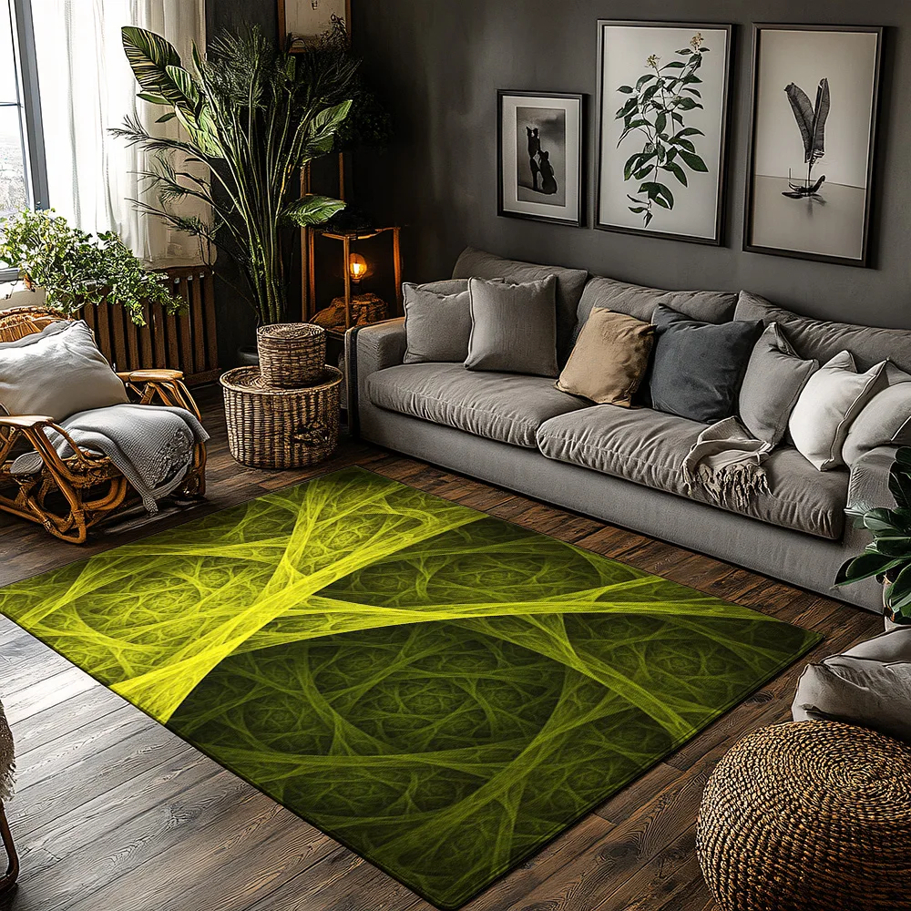 

Tuniu Green Abstract Geometric Non Slip Area Rug for Living Room Bedroom Kitchen Floor Mat