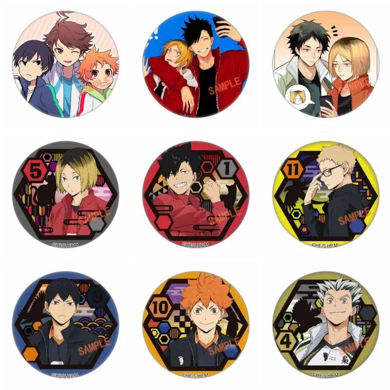 

Asahi Azumane Tobio Kageyama Nobuyuki Kozawa 58mm Tinplate Popular Anime Badge Anime Lapel Pins for Backpacks Anime Cute Gifts
