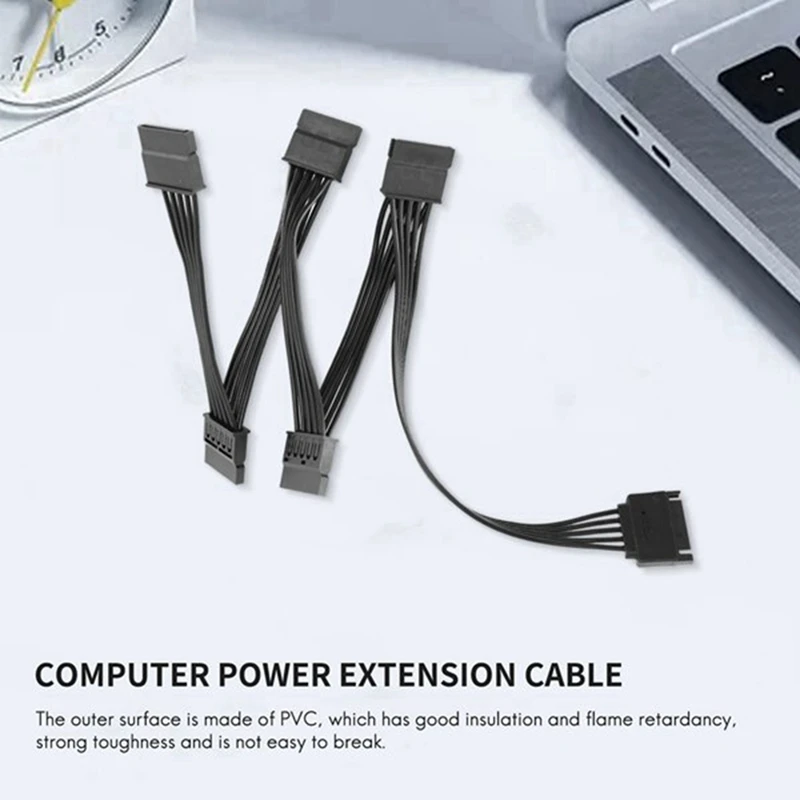 2 PCS 15 Pin SATA Extensão de Alimentação Cabo de Disco Rígido 1 Macho para 5 Fêmea Cabo Adaptador Divisor de Fonte de Alimentação