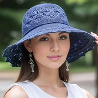 Korean-style new summer straw hat, sun protection hat, wavy beach hat for women - Image 3