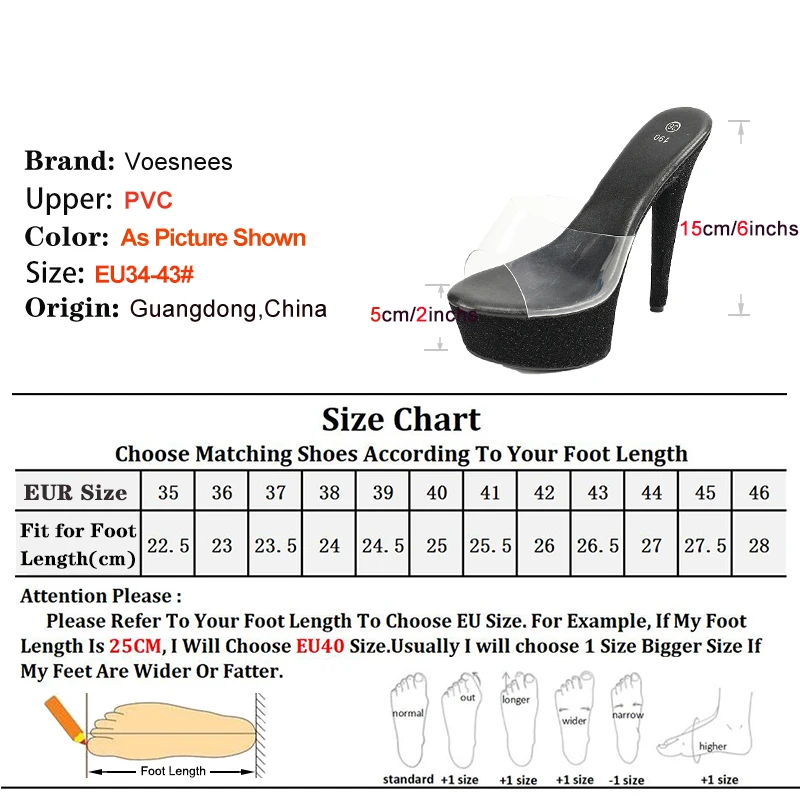 15cm Nightclubs Slides Shoes Women Stage Show Sandals Summer Heels Waterproof Platform Lady Super High-heel Transparent Slippers