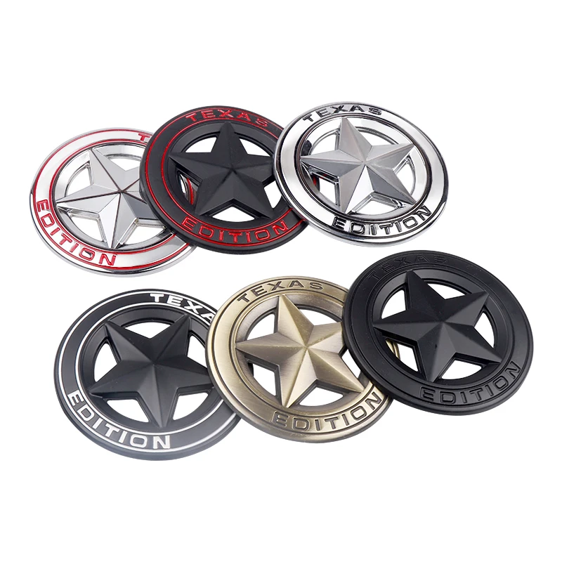Adesivo em metal 3D com emblema de pentagrama TEXAS EDITION para carro, decalque para porta-malas traseiro para Jeep Wrangler Grand Cherokee Trail Hawk Ranegade.