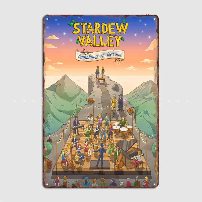 Stardew Valley Symphony of Seasons Poster Metal Sign Room Decor Custom Bedroom Indoor Home Wall Decor Posters Room Decoration