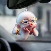 Cute Animal Keychain Cute Pouting Monkey Car Decor Car Pendant Fashionable Funny Car Accessories Interior Rearview Glass Pendant