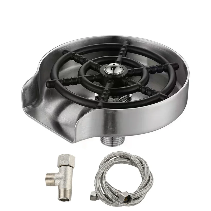 Kitchen High Pressure Cup Washer Stainless Steel Automatic Sprinkler Faucet Cup Washer Bar Counter Coffee Shop Cup Washer