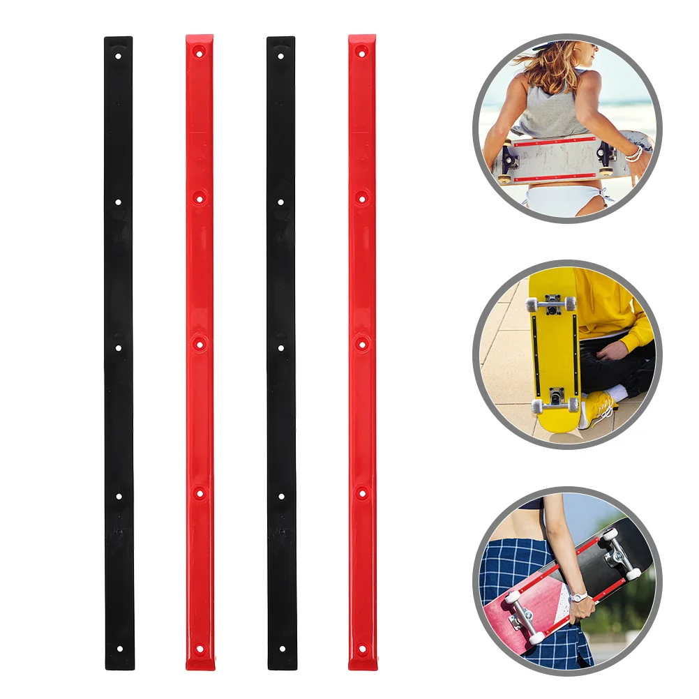 4 Pcs Double-ended Skateboard Anti-collision Strip Longboard Professional Rails