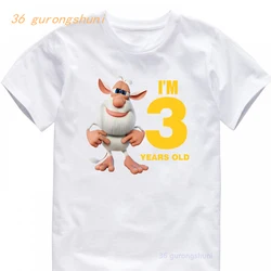 Camiseta de dibujos animados de Anime para niños, ropa para niños, camisetas de cumpleaños y verano para niñas, camisetas gráficas de Buba Буба Мультфильм для детей