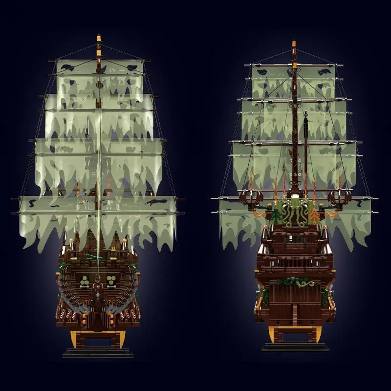 Mould King 13197 Bloques de construcción de barco pirata Flying Dutchman: 4364+ piezas Kit de regalo modelo para adultos y niños 8+