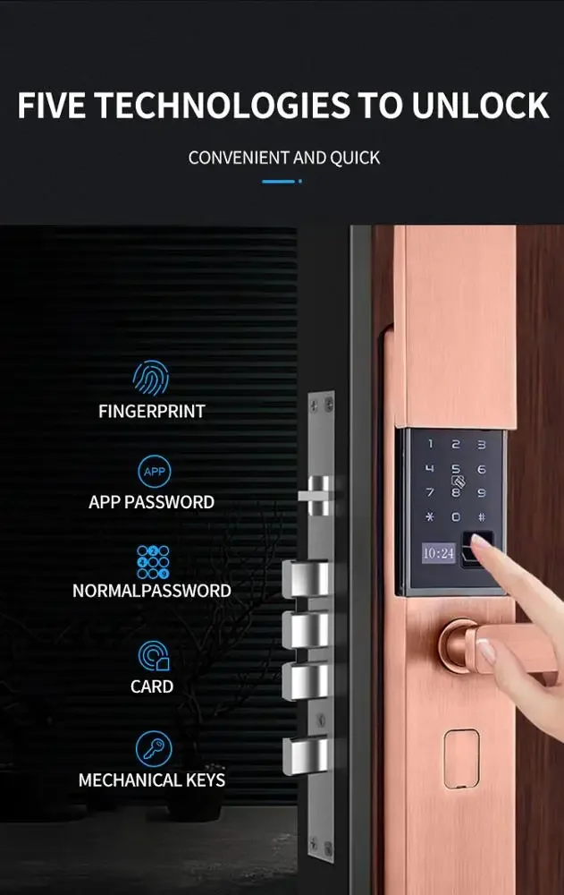Intelligentes digitales elektronisches Fingerabdruck-Türschloss für biometrisches intelligentes Passwort und Karte gegen Diebstahl zu Hause