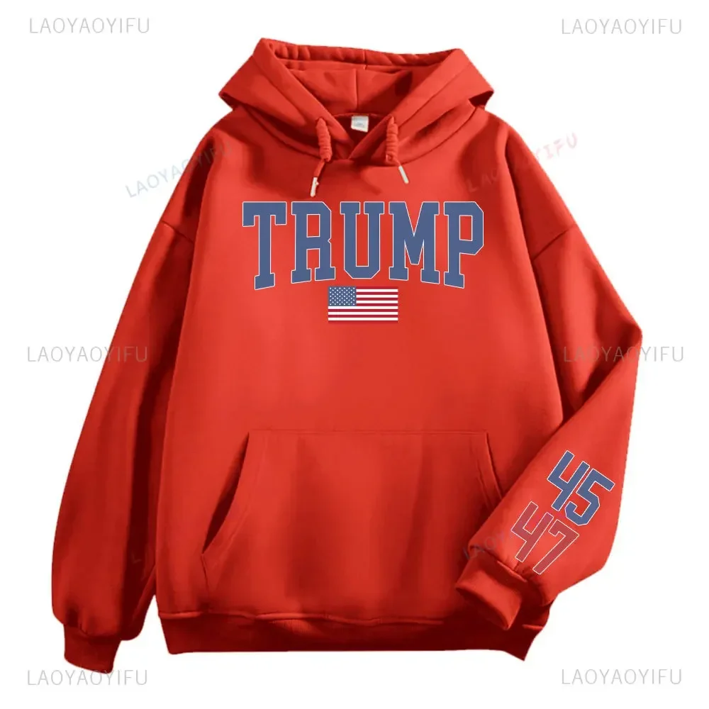 Trump 47 Women Sweatshirt Trump Train Hoodie - US Election 2024 Gift Donald Trump 47th President Drop-shoulder Sleeve Hoodies