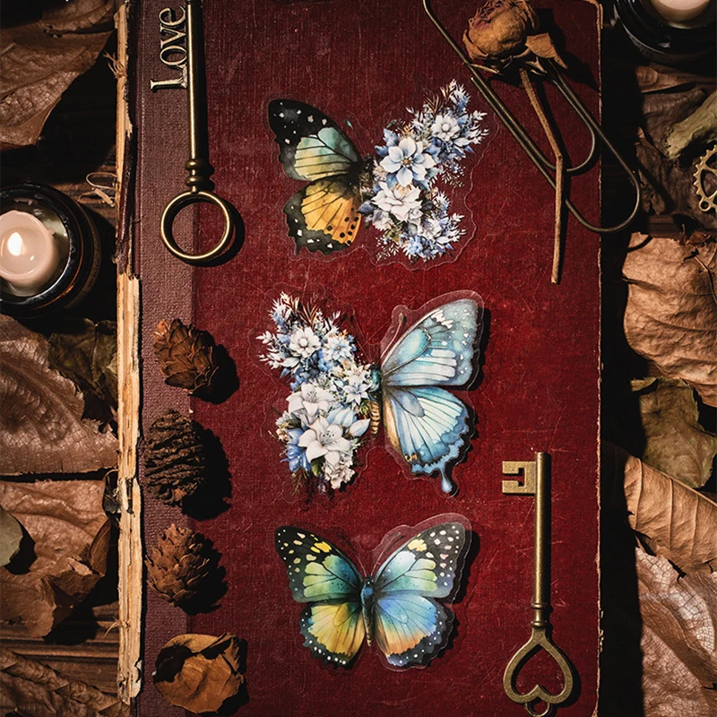 2 pacotes de 60 adesivos decorativos de conta manual de flor de borboleta DIY para escultura em gel decorativo