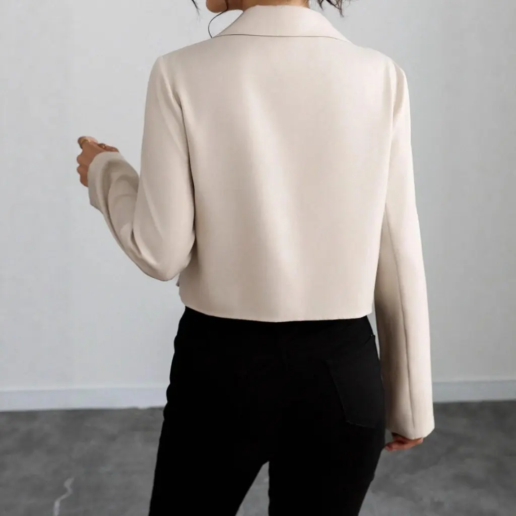 

Elegant Casual Suit Jacket Short Top Winter Versatile Outerwear Fashionable Stylish Women's Business Apparel
