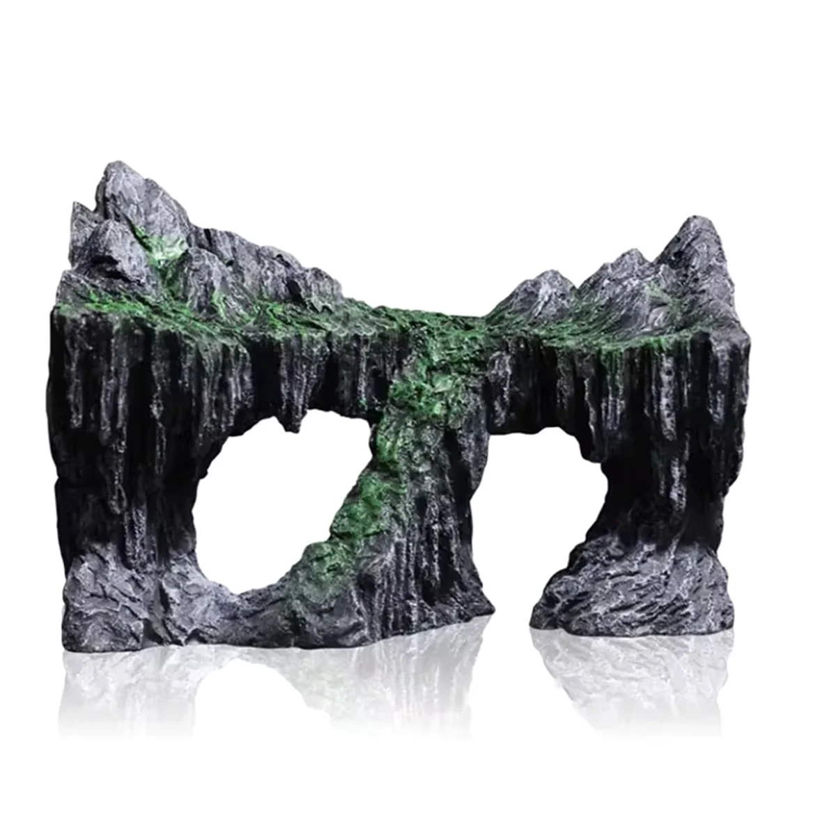 Resin -Aquarium Decoration Fish Tank Simulated Rock Mountain Ornament Rocks Cave for Fish Rest Hide Play Breed,A