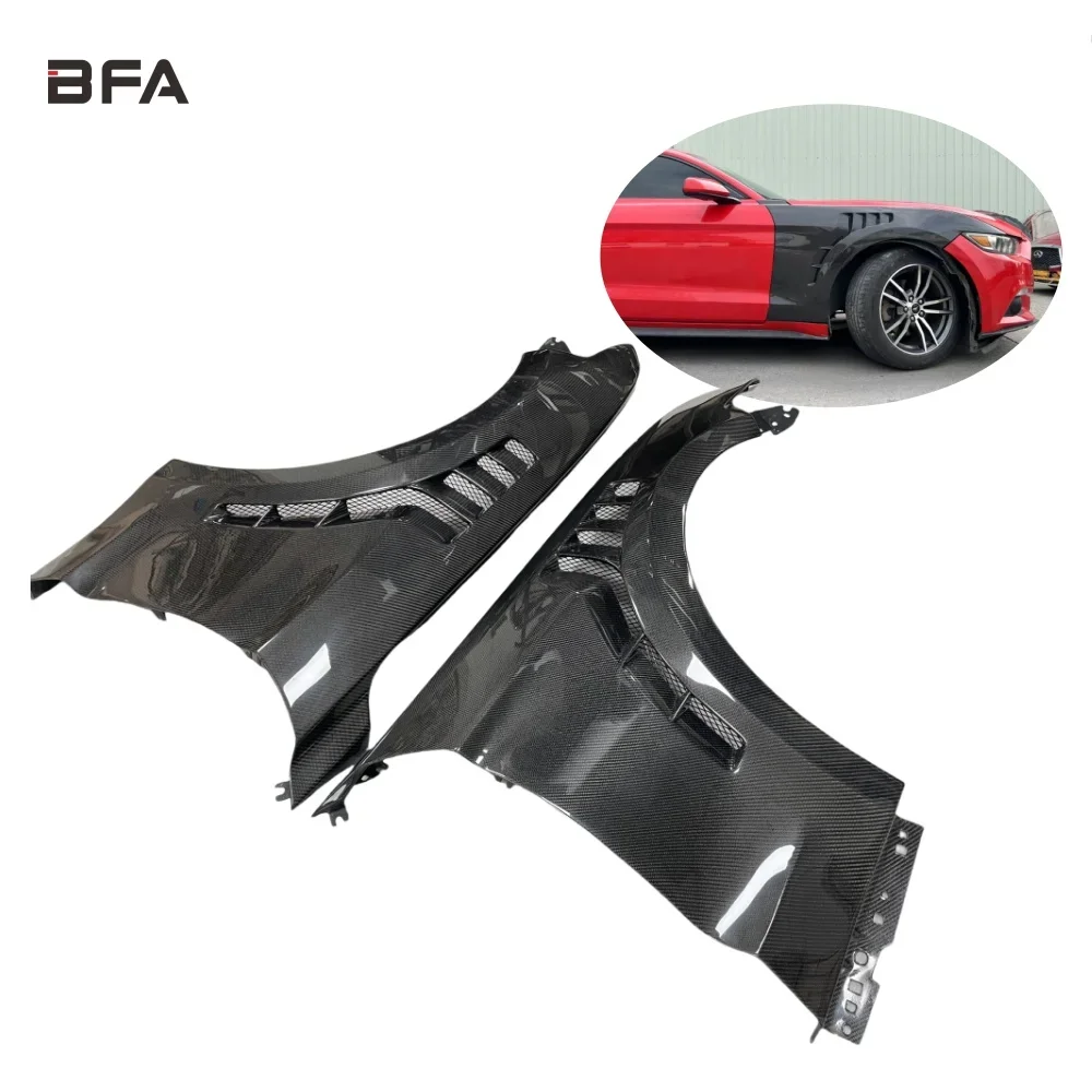 Replace the original OEM fender to upgrade the GT carbon fiber hole cooling For Ford Mustang 2015-2022 body kit hood