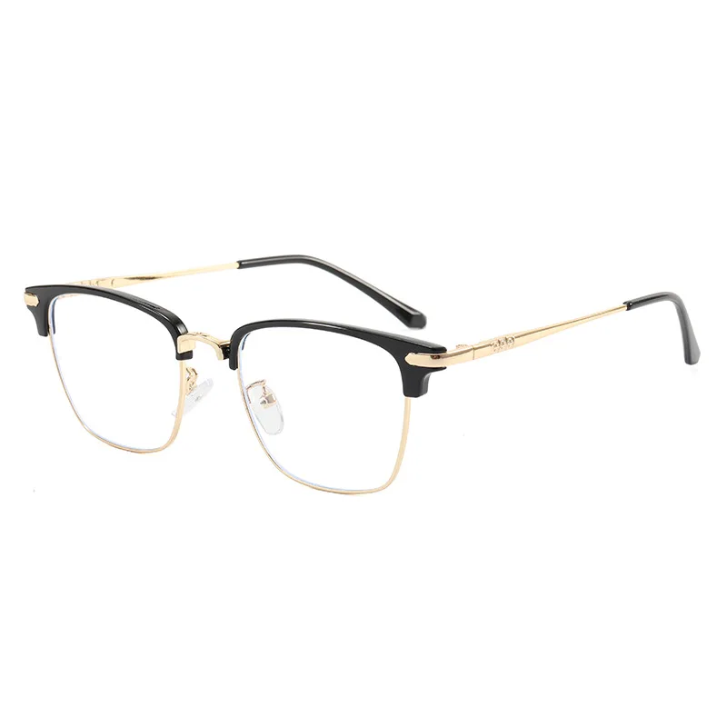 Zwarte Computer Bril Frame Vrouwen Mannen Anti Blauw Licht Ronde Eyewear Blokkeren Glazen Optische Spektakel Lenzenvloeistof Metalen Frame