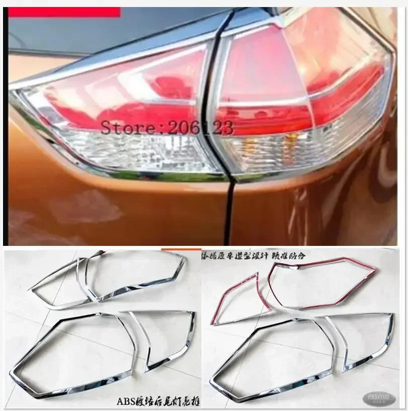 2014 -2016 for  Nissan Rogue X-Trail 2014 -2016   Chrome Rear Tail Light Lamp Cover Trims  Rear Tail Light Eyebrow Eyelid