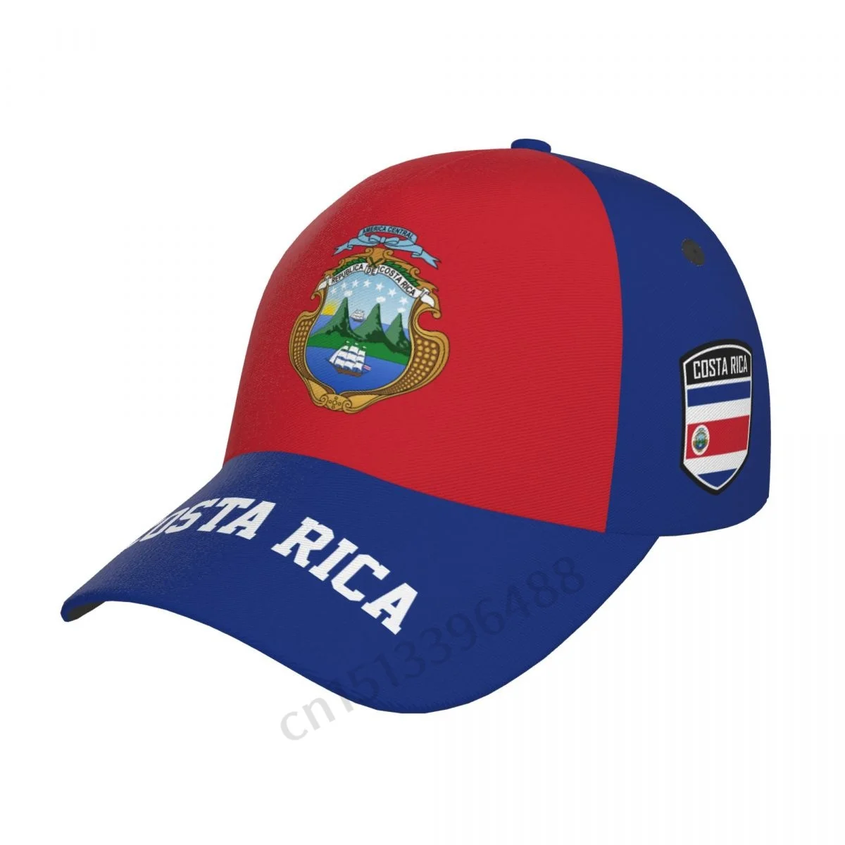 Costa Rica 3D Soccer Hats Sun Baseball Cap Breathable Adjustable Men Women Outdoor Fishing Hat