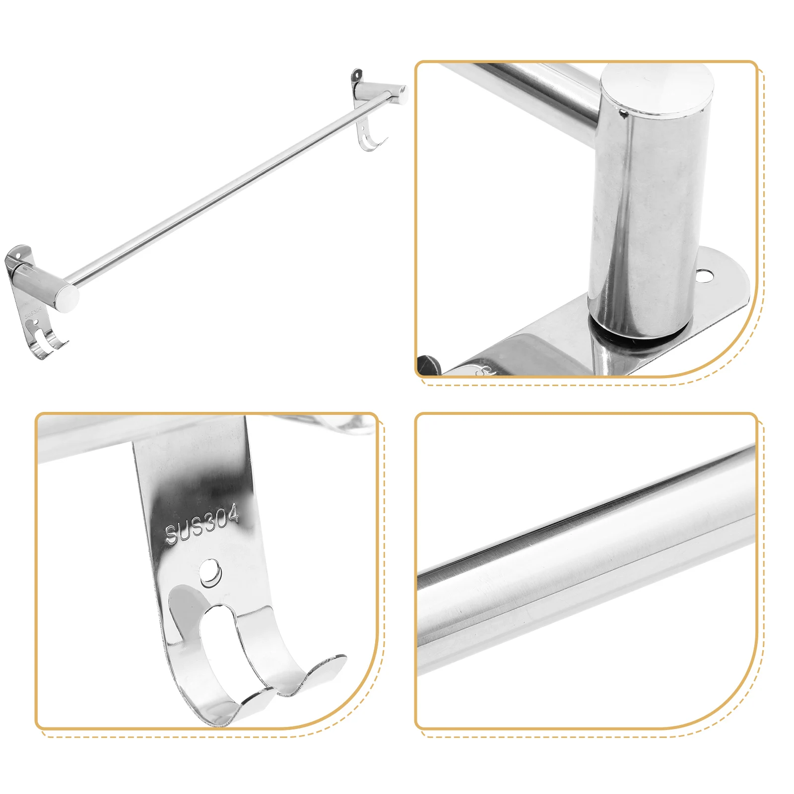 

Stainless Steel Rack 60cm Bathroom Kitchen Towel Bar Kitchen Shower Towel Holder Holder Wall Mounted ganizer