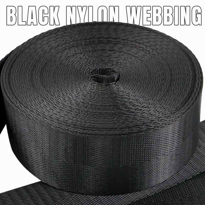 

5 метров Meetee 20-50 мм, черная нейлоновая лента для ремня для сумки, воротник для домашних животных, лента, ремень безопасности, скользящая лента, материал для шитья одежды