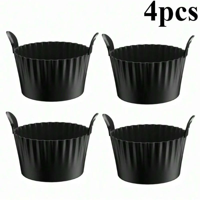1/4 Stuks Siliconen Cupcake Mallen Non-stick Hittebestendige Bakvormpjes Voor Air Friteuse Ovens Air Friteuse Siliconen Mand Ei Poacher - afbeelding 1