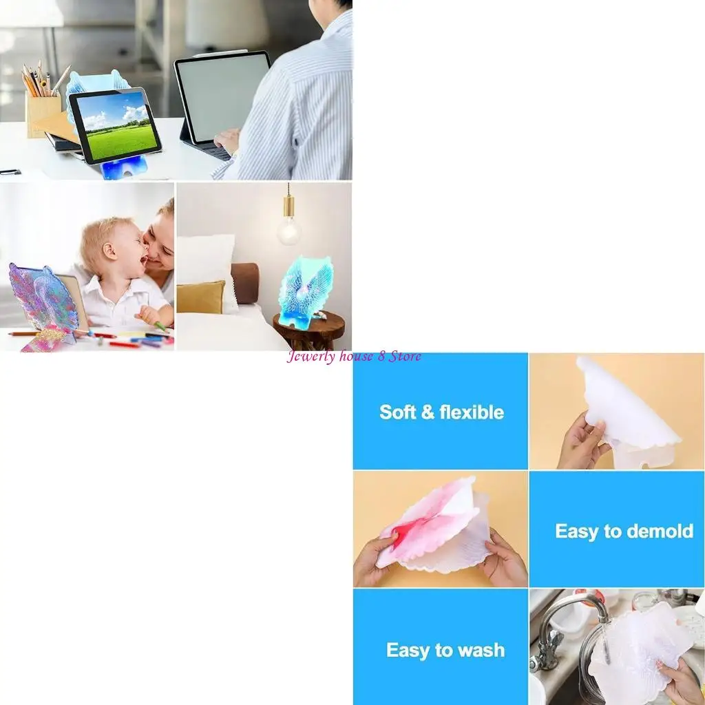 

Silicone Phone Stand Mold Phone Holder Epoxy Casting Mould for DIY Phone Bracket