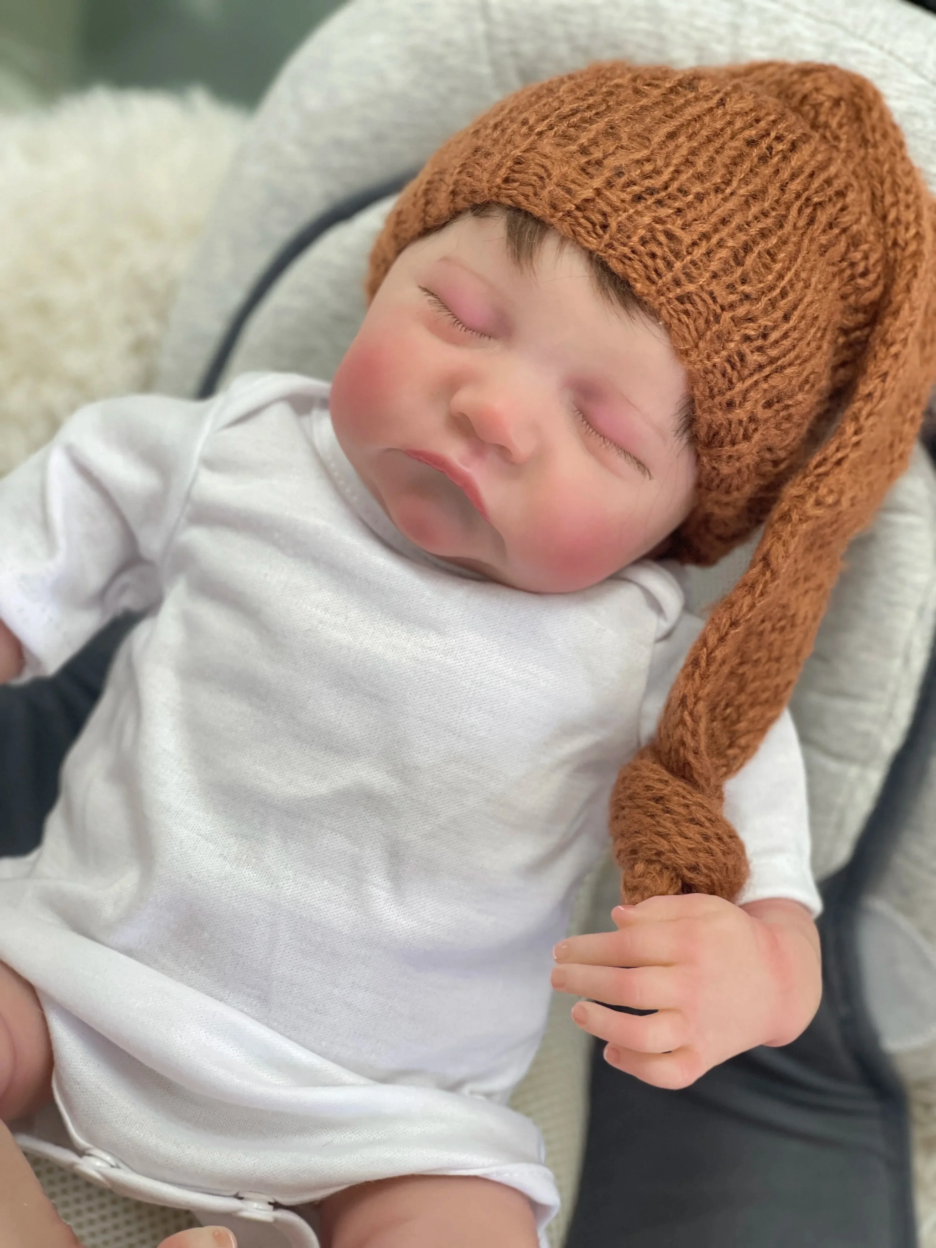 48 CM Levi Pasgeboren Slapen Reborn Babypoppen 3D Huid Meerdere Lagen Schilderen Zichtbare Aderen Hoge Kwaliteit Collectible Art Doll