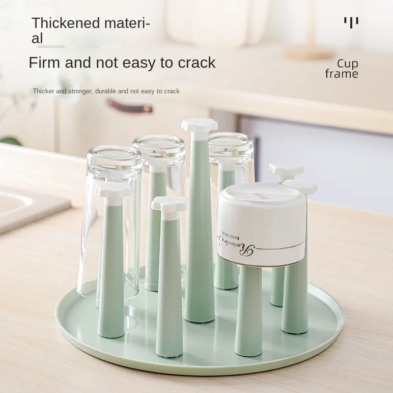 

Dust-proof Kitchen Cup Drying Rack Glass Cup Drainer Holder Stand Detachable Bottle Dish Drying ShelfStorage Tray Supplies