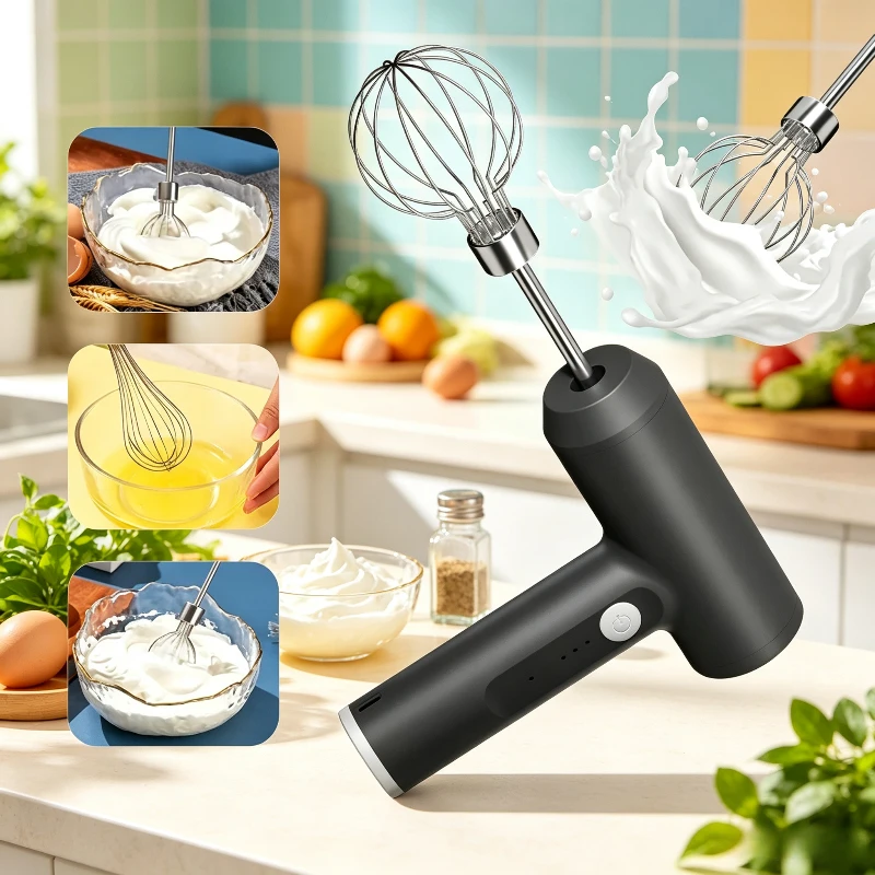 Hot selling 1 PCS Wireless Electric Food Mixer Portable 3 Speeds Egg Beater Baking Dough Cake Cream Mixer Kitchen Tools