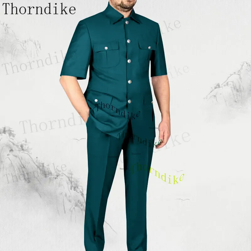 Thorndike Abito da uomo su misura 2 pezzi Abito da sposa classico grigio scuro per uomo 2023 Smoking da sposo slim fit Costume Mariage Homme