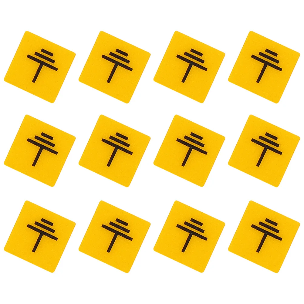 12개 접지 경고 라벨 안전 스티커 전기 울타리 표지판 PC 소재 기계 연결 데칼 보관