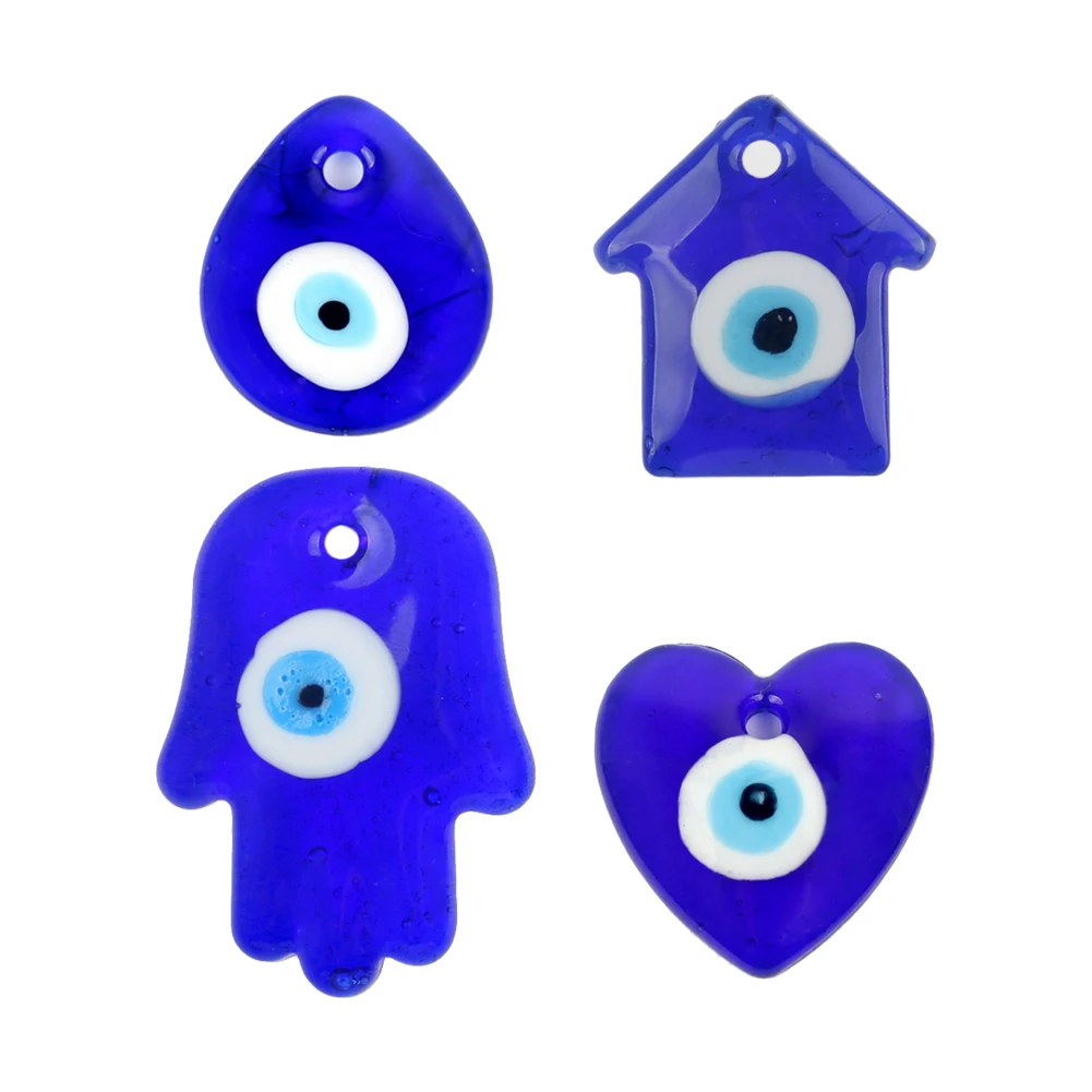 2pcs Lucky Turkiye Eye Jewelry Accessories Evil Eye Bead DIY Necklace Keychain Bag Charm Make Pendant Amulet Handmade Craft Gift