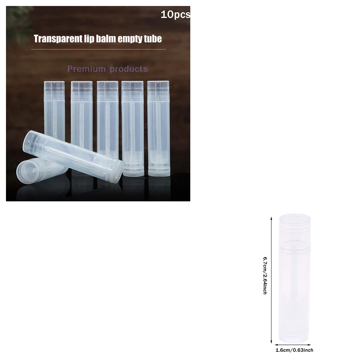 10 個 5 グラムの空のリップグロスチューブ化粧品容器キャップ付き口紅瓶トラベルサイズリップクリームチューブメイクアップアーティスト用