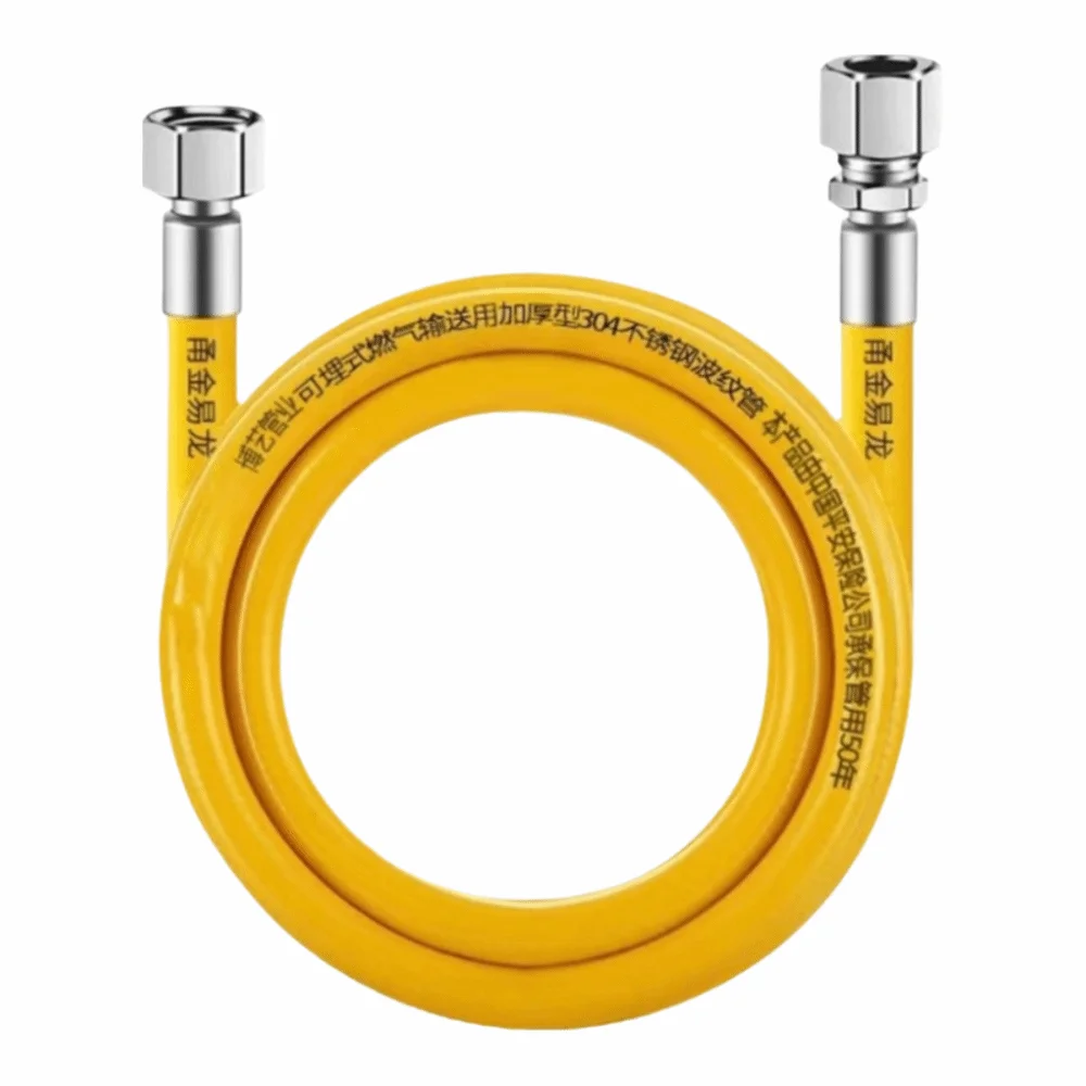 Explosion Proof Natural Gas Pipe Armored 0.5/1/1.5/2/2.5m Stove Gas Line Rodent Proof Flexible Steel Gas Dryer Hose Kit