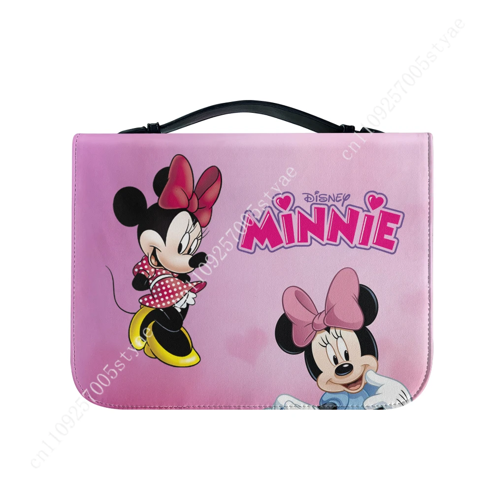 

Disney Minnie Mouse Bible Bags Gifts Personalized Cover Bible Pack Waterproof Leather Bag Pockets Package Case