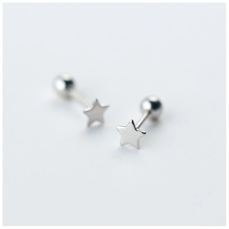 Modian Real 925 Sterling Silver Stars And Bead Fashion Tiny Stud Earrings Classic Accessories For Women Sterling Silver Jewelry